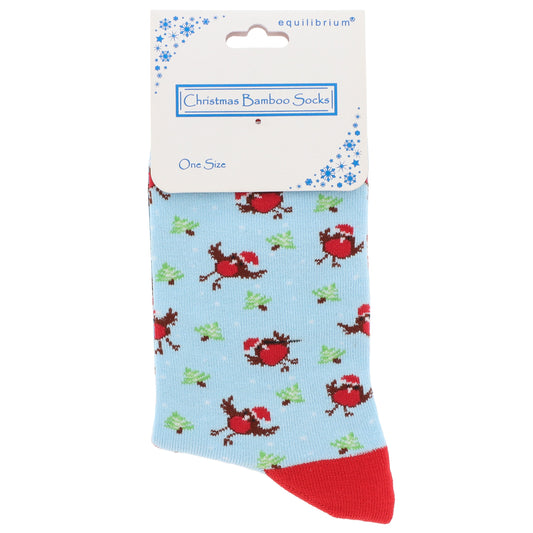 Christmas Robin Bamboo Socks