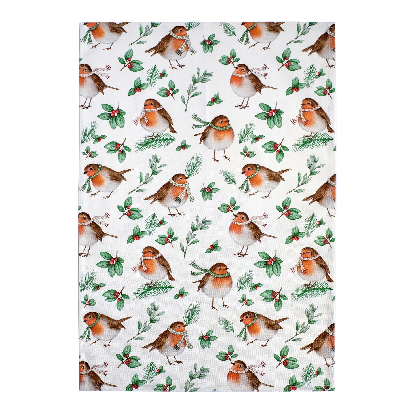 Christmas Robin Tea Towel