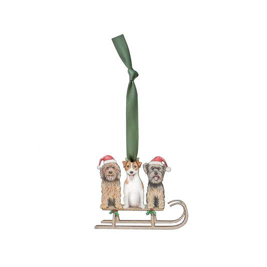 Dogs Sleigh Christmas Decoration