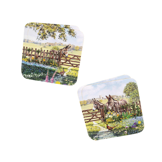 Donkey Pasture Coasters Set of 4