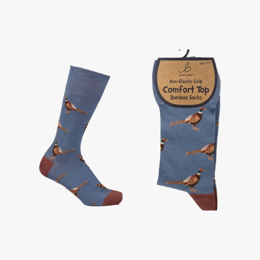 Mens Bamboo Comfort Top Socks - Country Pheasant