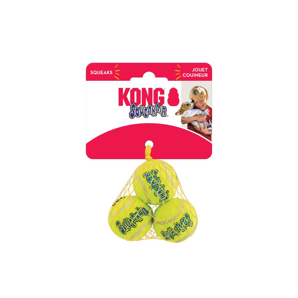 KONG SqueakAir S Lot de 3 Balles de Tennis