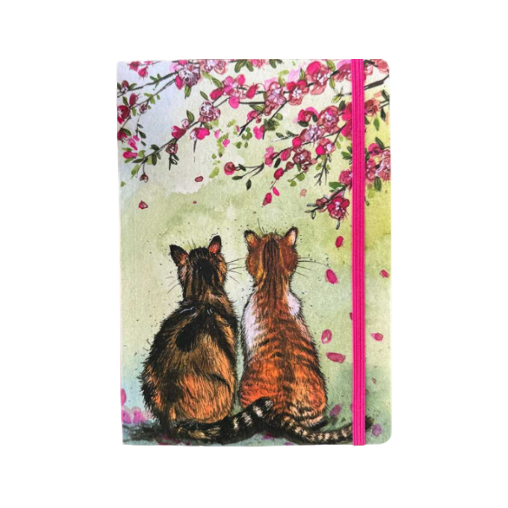 Cats in the Blossom Large Notebook
