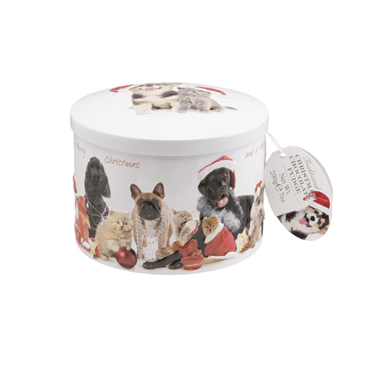 Christmas Cat & Dog Chocolate Fudge Tin