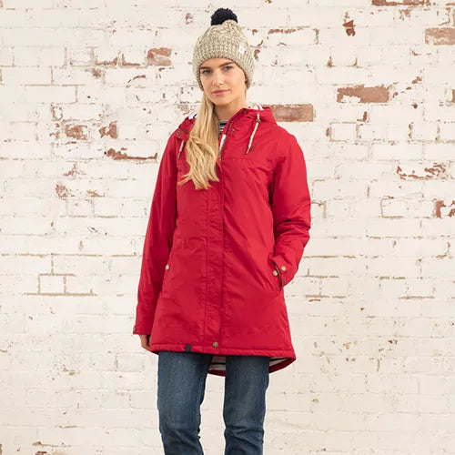 Lighthouse Clothing Ladies Eva Long Coat - Red