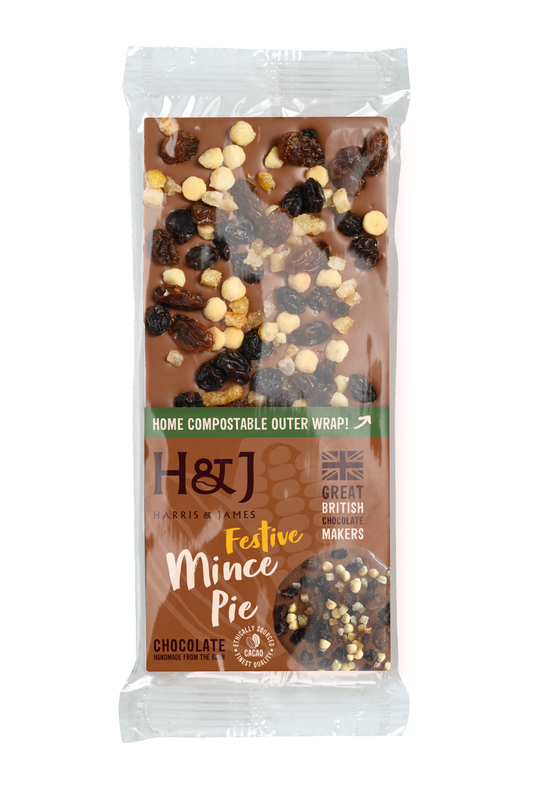H&J Festive Mince Pie Milk Chocolate Bar