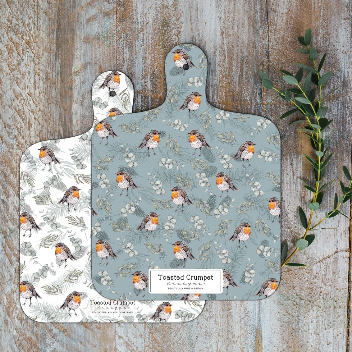 Robin & Eucalyptus Mini Double Sided Chopping Board