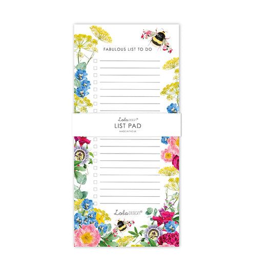 Botanical Bee Magnetic List Pad