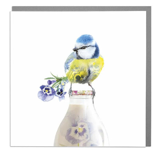 Blue Tit & Milk Bottle Card