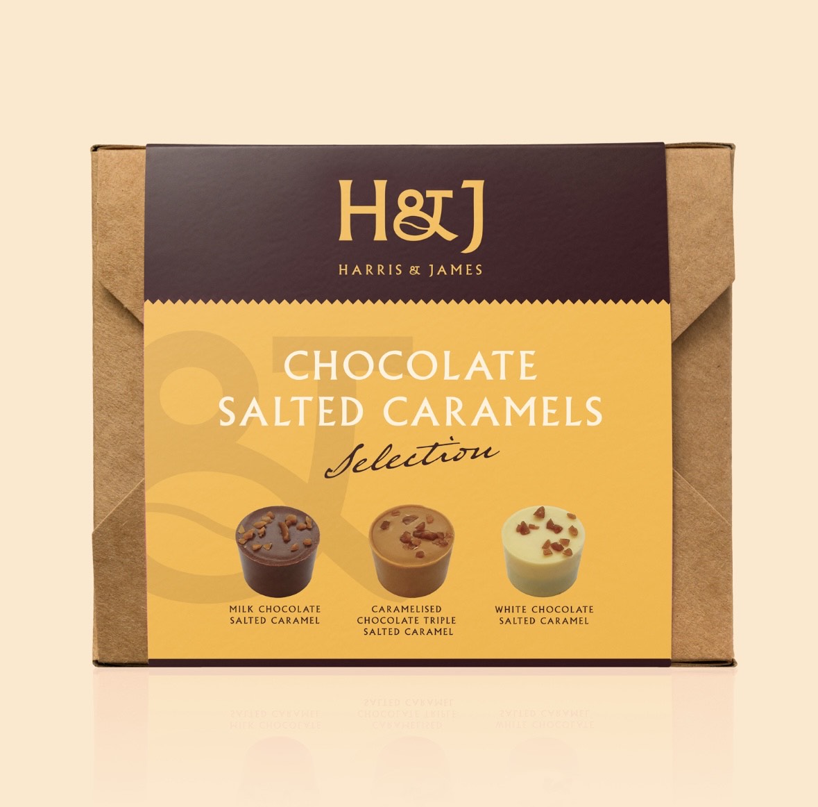 Boîte de chocolat individuelle au caramel salé H&amp;J