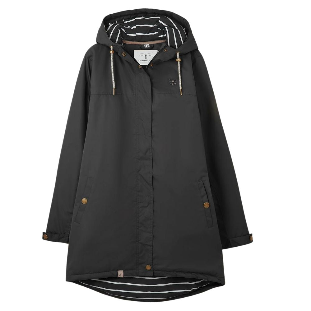 Lighthouse Clothing Ladies Eva Long Coat - Black