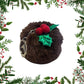 Christmas Pudding Pompom Keyring