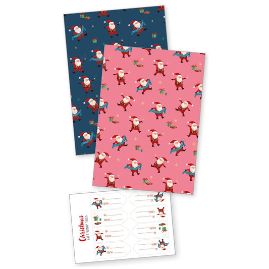 Silky Santas Christmas Trees Gift Wrap