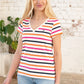 Lighthouse Clothing Ariana T-Shirt - Orange Pink Stripe