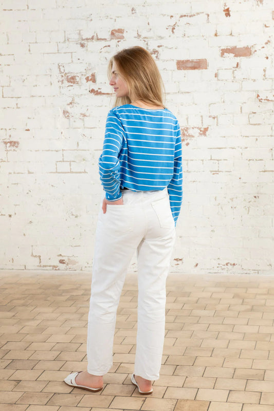 Lighthouse Clothing Causeway Top - Azure Blue Stripe