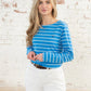 Lighthouse Clothing Causeway Top - Azure Blue Stripe