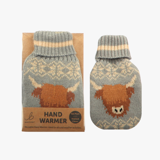 Knitted Hand Warmer - Cow