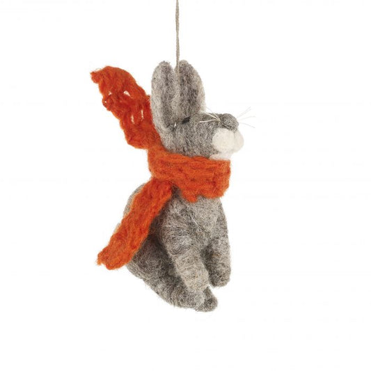 Felt So Good Bunny With Scarf Hanging Decoration