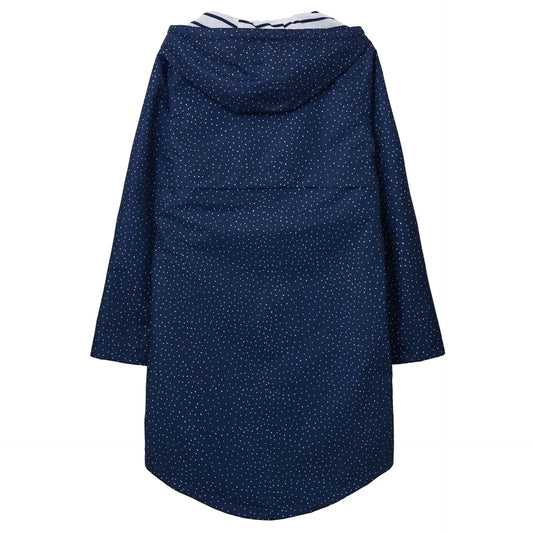 Lighthouse Clothing Beachcomber Long Coat - Navy Dot