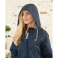 Lighthouse Clothing Beachcomber Long Coat - Navy Dot