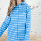 Lighthouse Clothing Beachcomber Long Coat Azure Blue Stripe