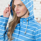 Lighthouse Clothing Beachcomber Long Coat Azure Blue Stripe