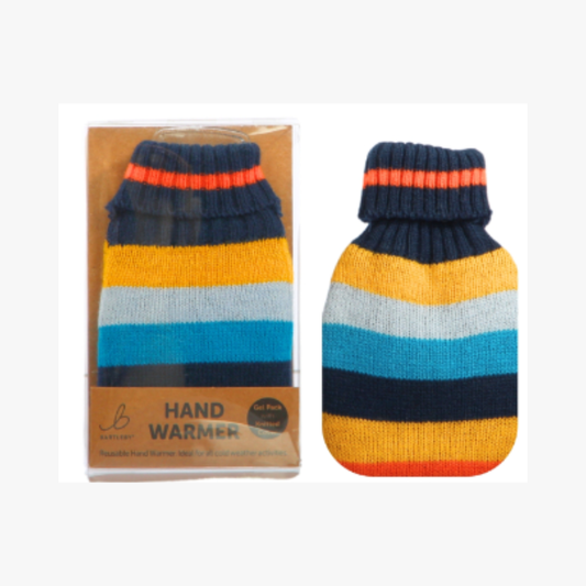 Knitted Hand Warmer - Stripe Navy