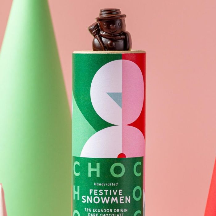 Chococo Dark Chocolate Snowman Tube