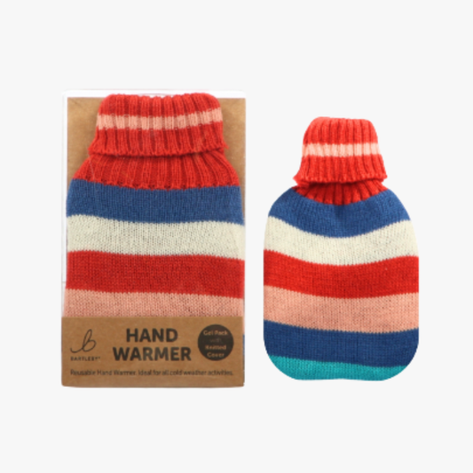 Knitted Hand Warmer - Stripe Red