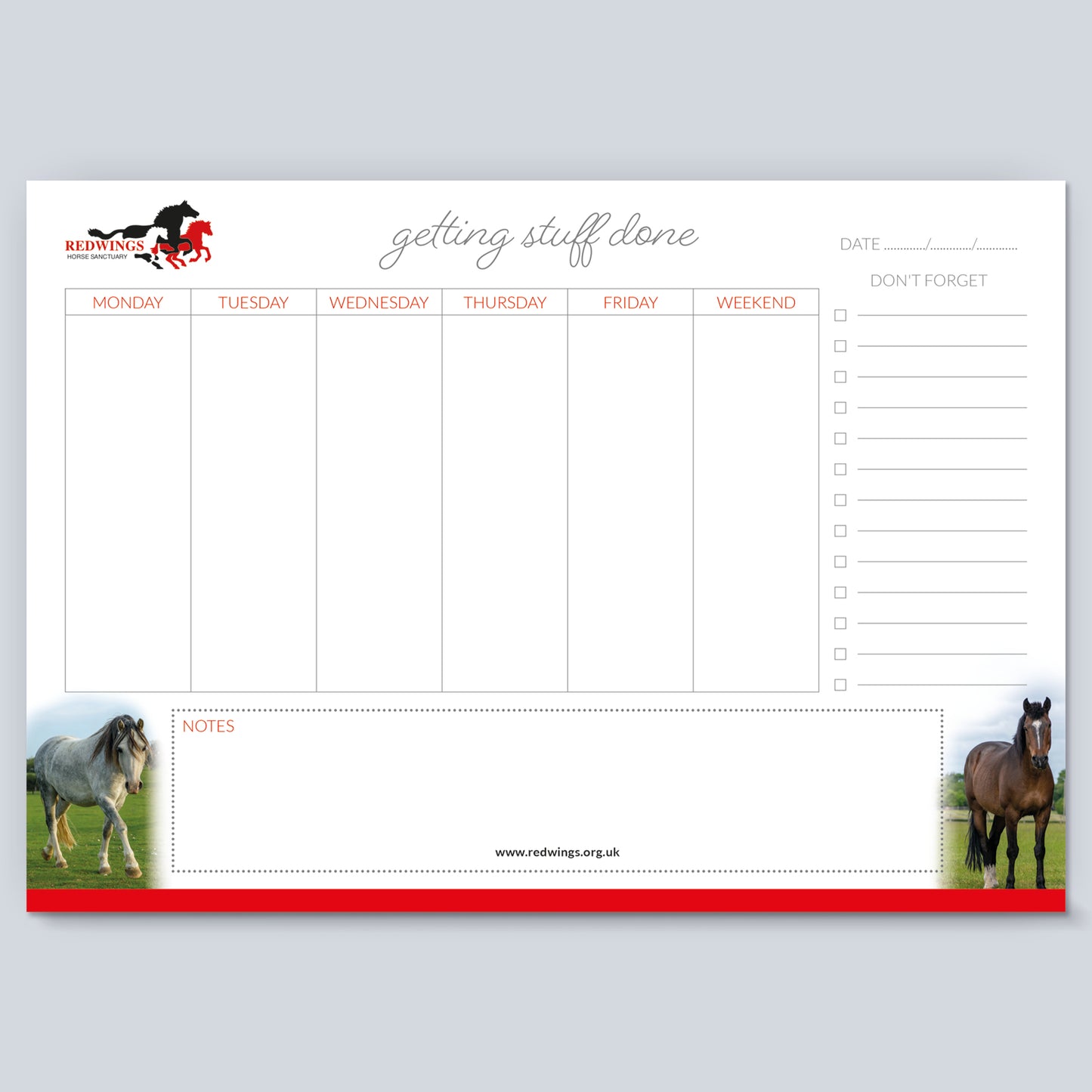 Redwings Weekly Planner
