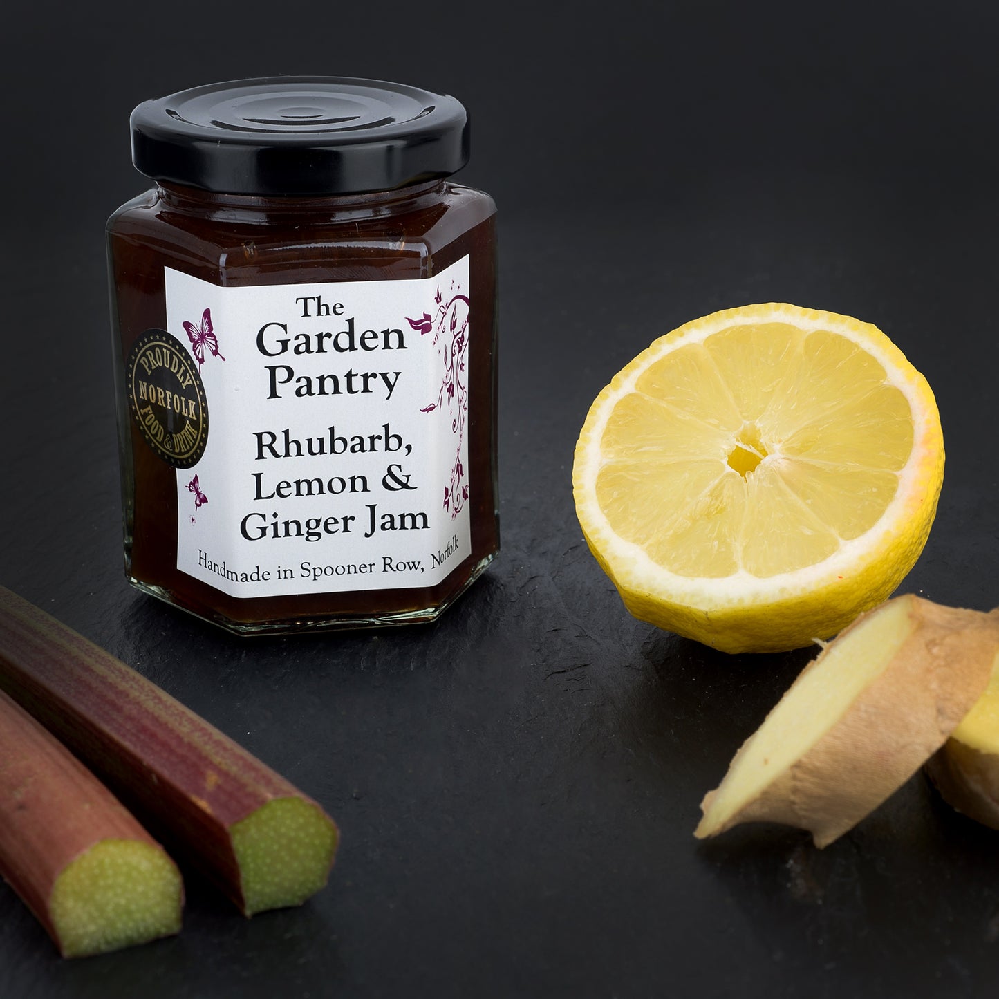 The Garden Pantry Rhubarb, Lemon & Ginger Jam