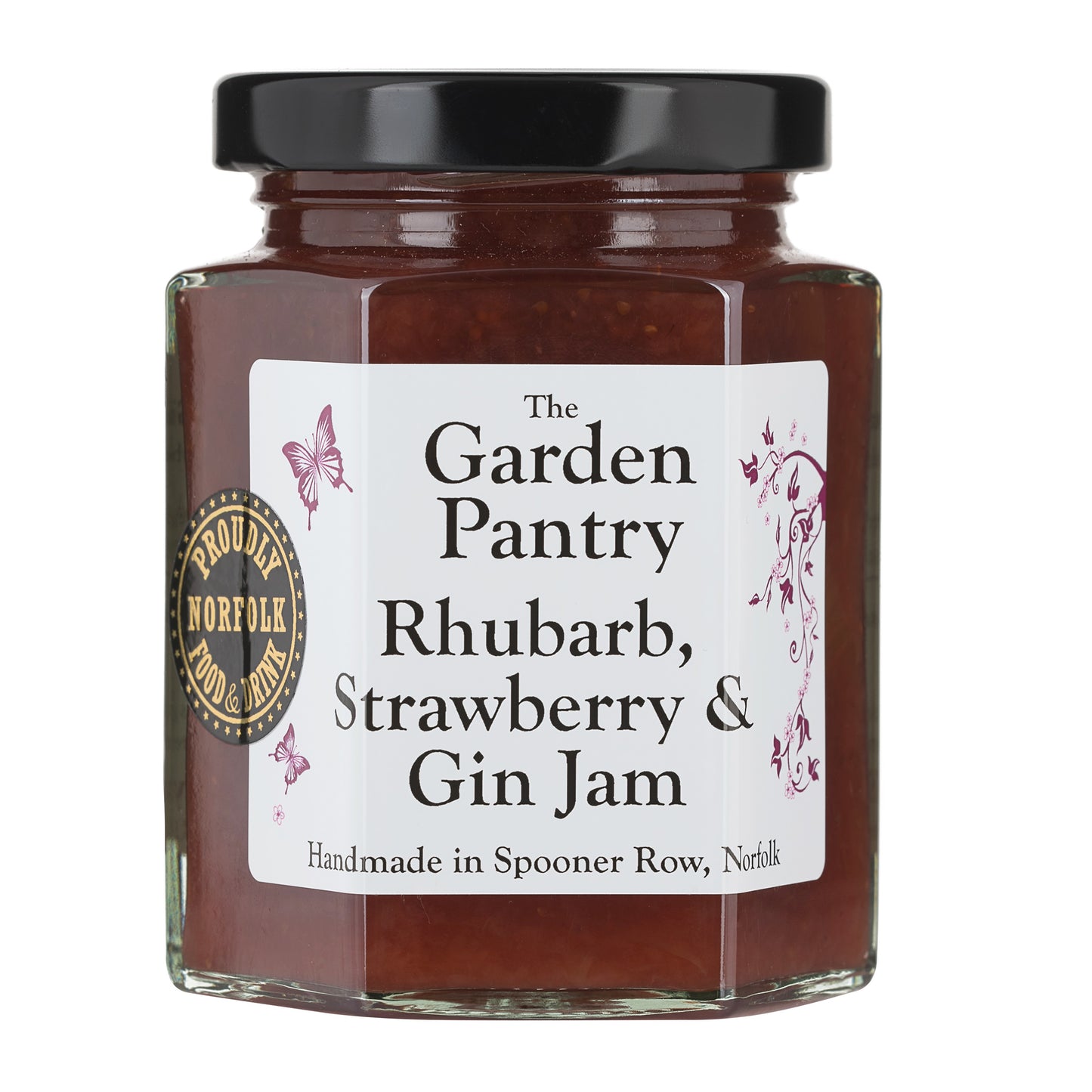 The Garden Pantry Rhubarb, Strawberry & Gin Jam