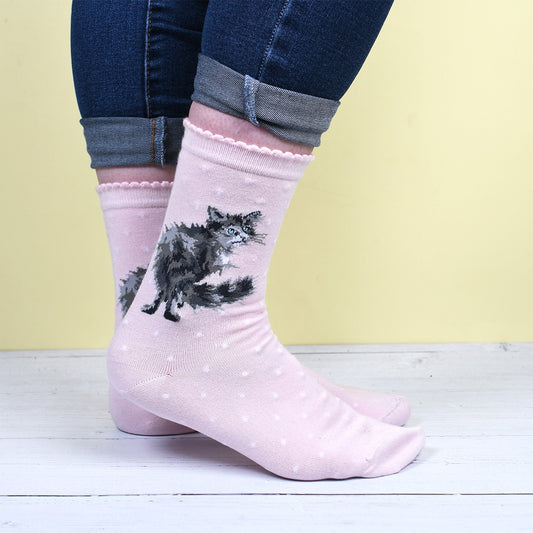 Chaussettes chat Wrendale 'Glamour Puss'