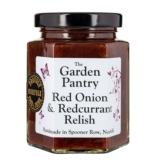 Condimento de cebolla morada y grosellas rojas de The Garden Pantry